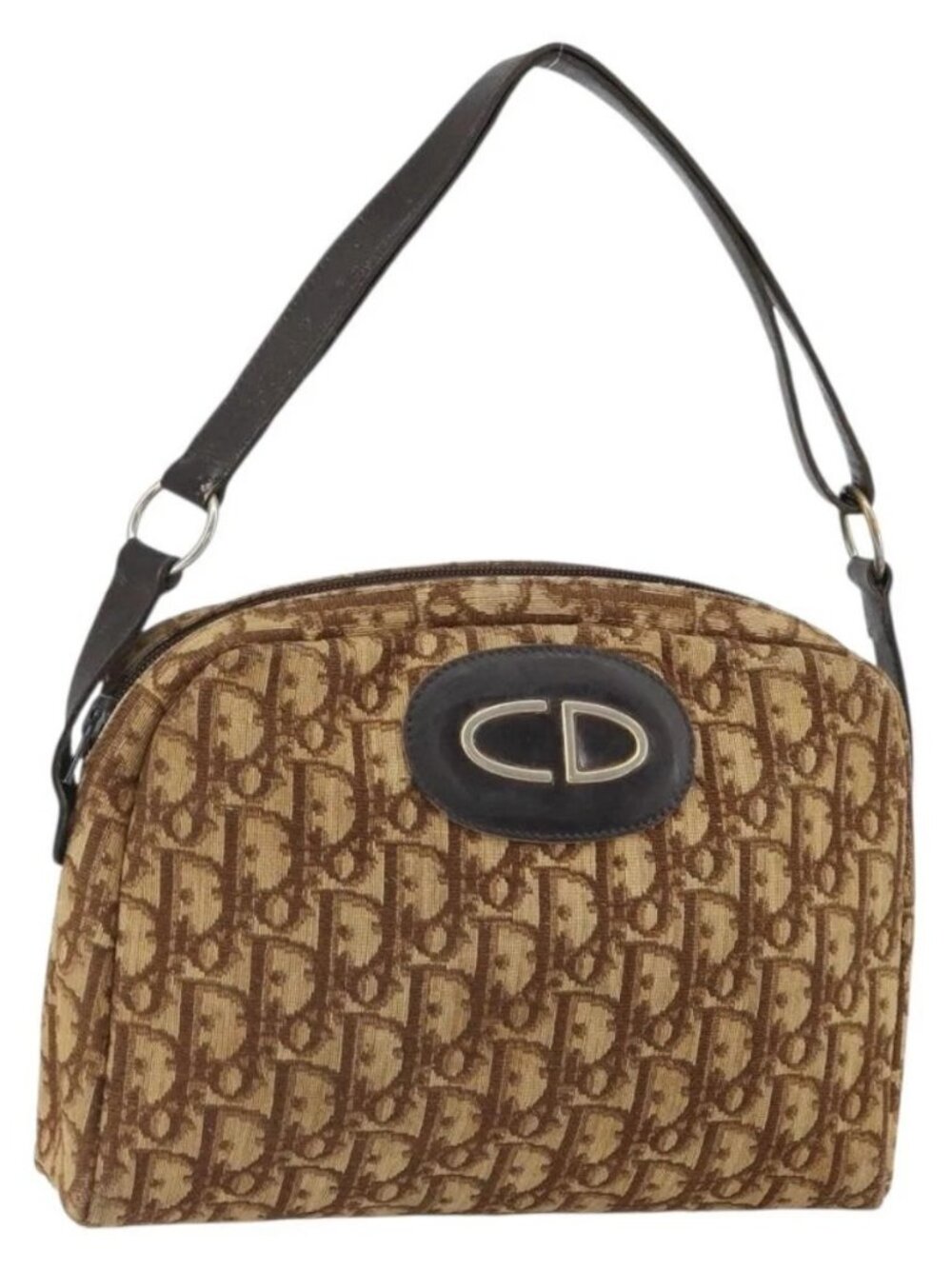 Christian Dior Trotter Canvas Shoulder Bag Brown Gold Auth bs32243 - Picture 2 of 16